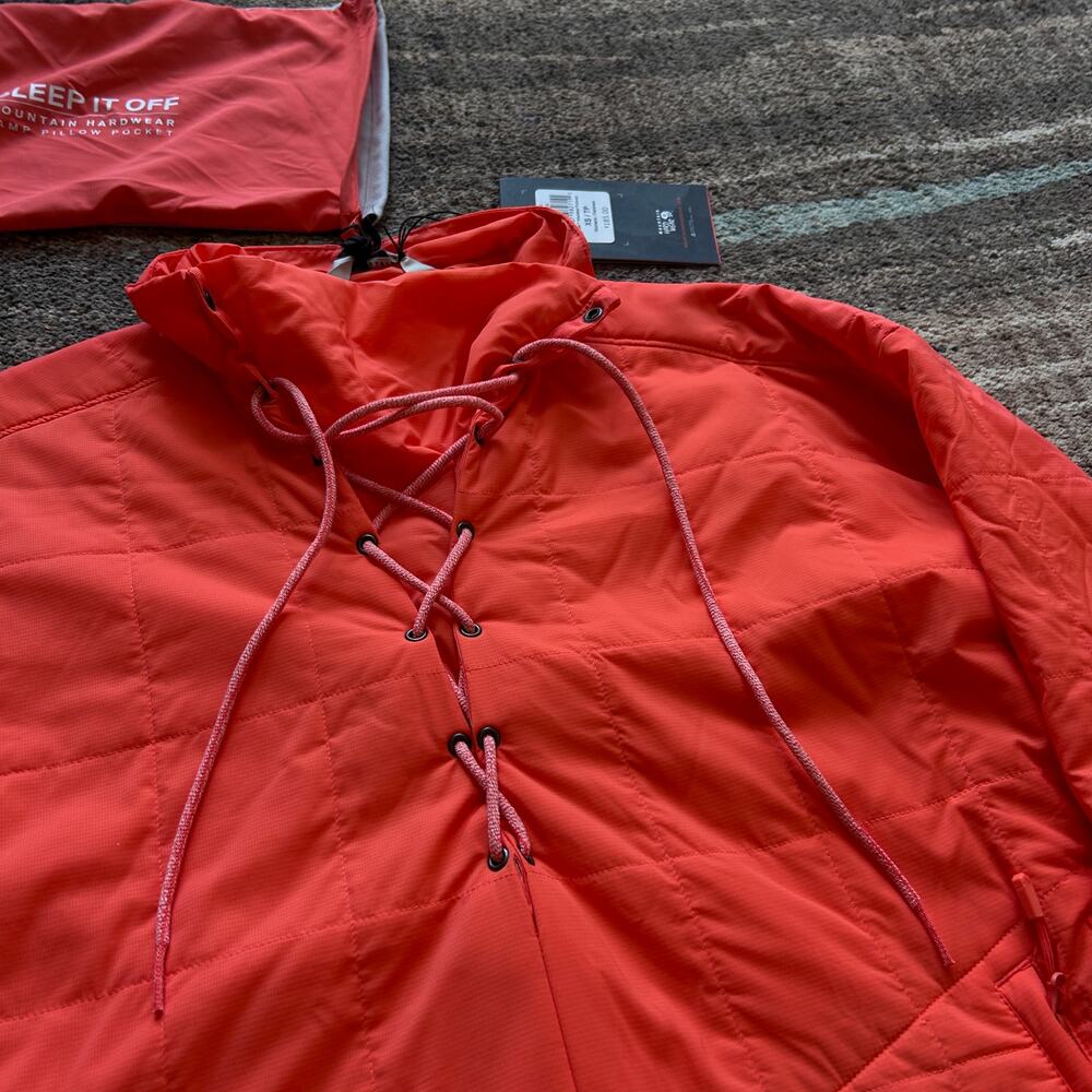 NWT Women's Mountain Hardwear Orange Escape Insulated Light Pullover Jacket XS - Picture 3 of 9